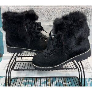 NEW Pajar W's Forest Hare Fur Black Waterproof Boot Womans 41/10 Made in Italy